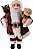 PAPAI NOEL DECORATIVO COM URSO E CASACO XADREZ VERMELHO 40CM - Imagem 1