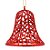 SINO DECORATIVO DE NATAL VAZADO COM GLITTER 9CM VERMELHO - Imagem 1