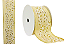 FITA NATALINA ARAMADA 6,3CM X 9,14M BRANCA E DOURADA DECORADA 130924 - Imagem 1