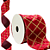 FITA NATALINA ARAMADA 6CM X 9,14M – VELUDO VERMELHO COM DOURADO - Imagem 1