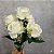 BUQUE DE ROSAS ARTIFICIAIS BULGARA 35CM X5 BRANCA - Imagem 1