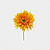 HASTE GERBERA C/FLOCKED LARANJA 45CM -131634 - Imagem 1