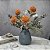 HAST E DE CRISANTEMO COM FOLHAS LARANJA TERRA COTA 35CM 132141 - Imagem 1