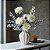 HASTE DE DALIA BRANCO COM FOLHAS 35CM 132137 - Imagem 1