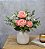 KIT C5 BUQUES DE  ROSA ARTIFICIAL BUQUE 5 BOTOES 39CM ROSA CLARO - Imagem 1
