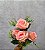 KIT C5 BUQUES DE  ROSA ARTIFICIAL BUQUE 5 BOTOES 39CM ROSA CLARO - Imagem 2
