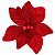 KIT 6 FLOR DE NATAL AVELUDADA VERMELHA 24CM CABO 30CM - Imagem 3