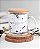 Caneca de vidro transparente personalizada flores minimalistas + frase - Imagem 2