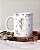 Caneca tradicional personalizada floral + inicial + frase - Imagem 1