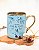 Caneca nobelle gold azul personalizada pai e avô flor minimalista 300mL - Imagem 1