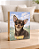 Quadro de mesa meu pet cachorro chihuahua marrom personalizado com nome 15x20cm - Imagem 1