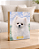 Quadro de mesa meu pet spitz alemão (lulu da pomerânia) branco personalizado com nome 15x20cm - Imagem 1