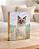Quadro de mesa meu pet gato branco e cinza personalizado com nome 15x20cm - Imagem 1