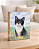 Quadro de mesa meu pet gato preto e branco frajola personalizado com nome 15x20cm - Imagem 1