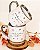 Caneca Nobelle Moon Prata com Arte de Florzinhas Rosa 400mL - Imagem 1