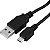 Cabo Micro USB + USB A Macho Preto 1,80 metros (V8) - Imagem 2