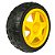 Roda amarela com Pneu 68mm para Chassi Robótica - Imagem 2