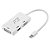 Conversor Mini DisplayPort Macho para HDMI/VGA/DVI Fêmea Branco F3 - 558/JC-MDP3IN1 - com cabo de 20cm - 558 - Imagem 1