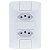 Tomada 2 Pinos + Terra 10A Aria Dupla com Espelho 4x2 Branco Tramontina - 57241/065 - 57241/065 - Imagem 1