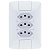 Tomada 2 Pinos + Terra 10A Aria Tripla com Espelho 4x2 Branco Tramontina - 57241/076 - 57241/076 - Imagem 1