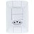 Interruptor 2 Simples 6A Tramontina Aria 57241/073 com 1 Tomada 10A + Espelho 4x2 Branco - 57241/073 - Imagem 2