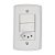 Interruptor 2 Simples 10A Tramontina Lux2 57145/073 com Tomada + Espelho 4x2 Branco - 57145/073 - Imagem 2