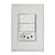 Interruptor 2 Simples 10A Tramontina Liz 57170/073 com 1 Tomada 10A + Espelho 4x2 Branco - 57170/073 - Imagem 2