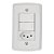 Interruptor 2 Simples 10A Tramontina Lux2 57145/071 com 1 Tomada 20A + Espelho 4x2 Branco - 57145/071 - Imagem 1