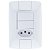 Interruptor 2 Simples 6A Tramontina Aria 57241/071 com 1 Tomada 20A + Espelho 4x2 Branco - 57241/071 - Imagem 2