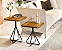Conjunto Mesa Lateral Teca Firenze 50cm e 60cm Quadrada Tampo Em Madeira Reflorestada - Imagem 1