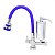 Torneira de Cozinha de Mesa Azul Com Filtro Blindado Cromado Cone Gourmet Bica de Inox Flexível - Imagem 1