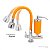 Torneira de Cozinha de Mesa Laranja Com Filtro Blindado Laranja Cone Gourmet Bica de Inox Flexível - Imagem 3