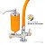 Torneira de Cozinha de Mesa Laranja Com Filtro Blindado Laranja Cone Gourmet Bica de Inox Flexível - Imagem 5