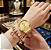 Relógio Feminino RuiXing Aço Dourado Elegância e Resistência - Imagem 2