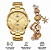 Relógio Feminino RuiXing Aço Dourado Elegância e Resistência - Imagem 1