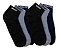 Meias Masculina Soquete Sport Kit 12 Pares Pretas e Cinzas - Imagem 2