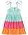 VESTIDO FEMININO INFANTIL TRICOLOR TURQUESA - Imagem 1