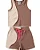 CONJUNTO FEMININO INFANTIL COSTURA CONTRASTE MARROM - Imagem 2