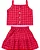 Conjunto Infantil Feminino Botão Xadrez Rosa - Imagem 1