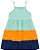 Vestido Feminino Infantil Tricolor Azul - Imagem 1