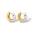 Brinco Bicolor Banho Ouro 18k e Ródio Branco - Imagem 1