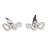 Brinco Earcuff Três Corações Banho Ródio Branco - Imagem 1