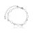 Pulseira Corações Vazado e Liso Banho Ródio Branco - Imagem 1