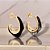 Brinco Preto Marmorizado Banho Ouro 18k - Imagem 2