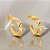 Brinco Argola Detalhada Banho Ouro 18k - Imagem 2