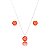 Conjunto Redondo Vermelho Ródio Branco - Imagem 1