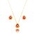 Conjunto Gota Laranja e Rubelita Banho Ouro 18k - Imagem 1