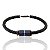 Bracelete Couro com Zircônia em Aço Inox - Imagem 1