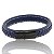 Bracelete em Couro Azul Trançado e Fecho em Aço Inox - Imagem 1