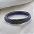 Bracelete em Couro Azul Trançado e Fecho em Aço Inox - Imagem 2